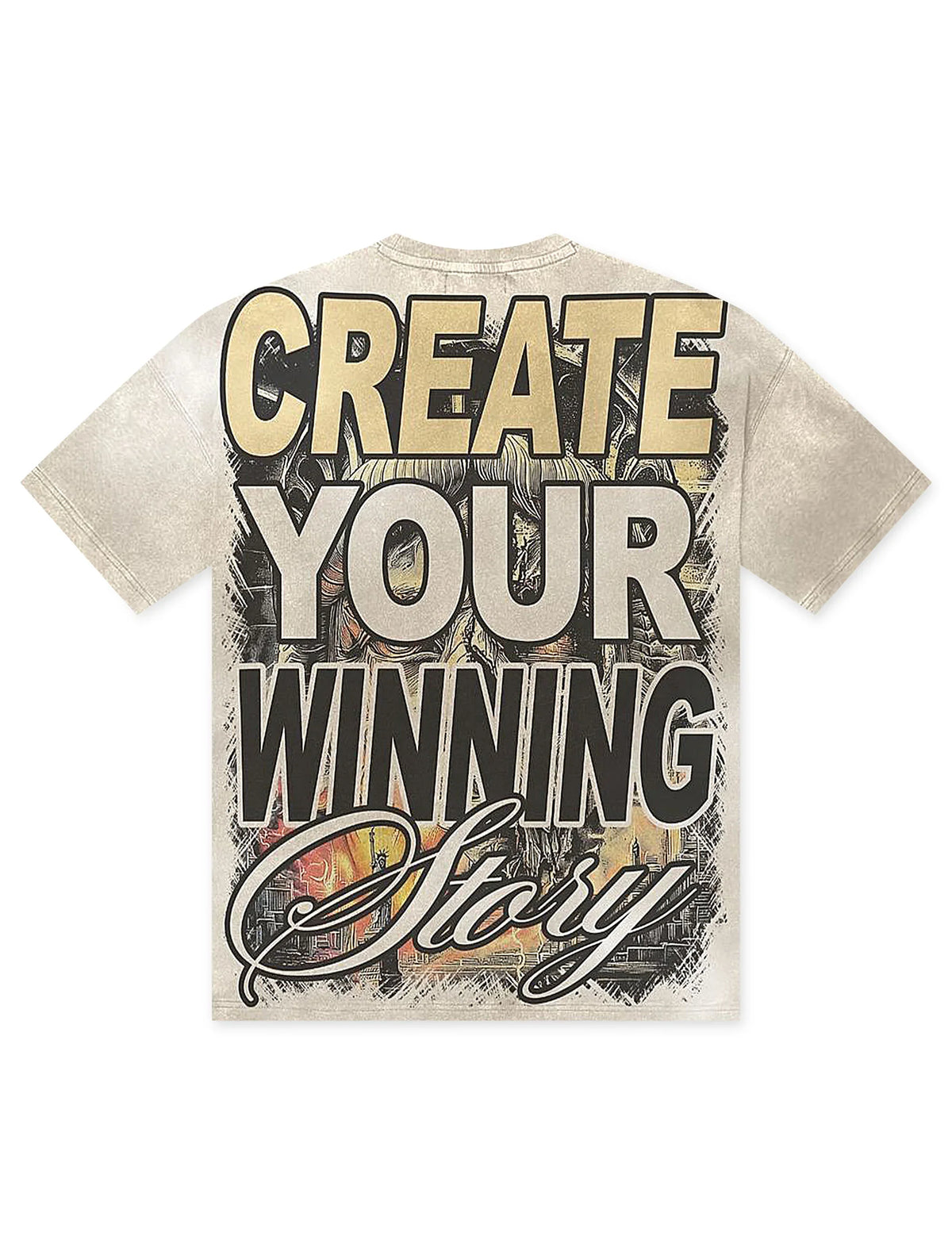 Vtilted Story Tee - White Wash