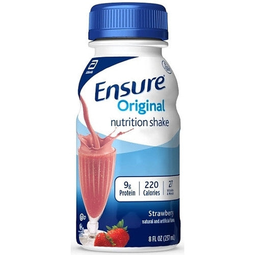 ENSURE ORIGINAL STRAWBERRY NUTRITION SHAKE, 8 FL OZ BOTTLES (CASE OF 24)