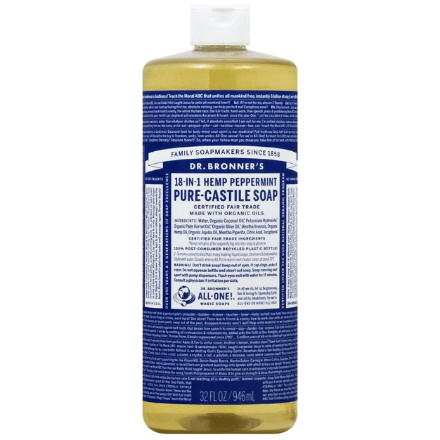 Dr. Bronner's Organic Pure Castile Liquid Soap Peppermint 32 fl oz