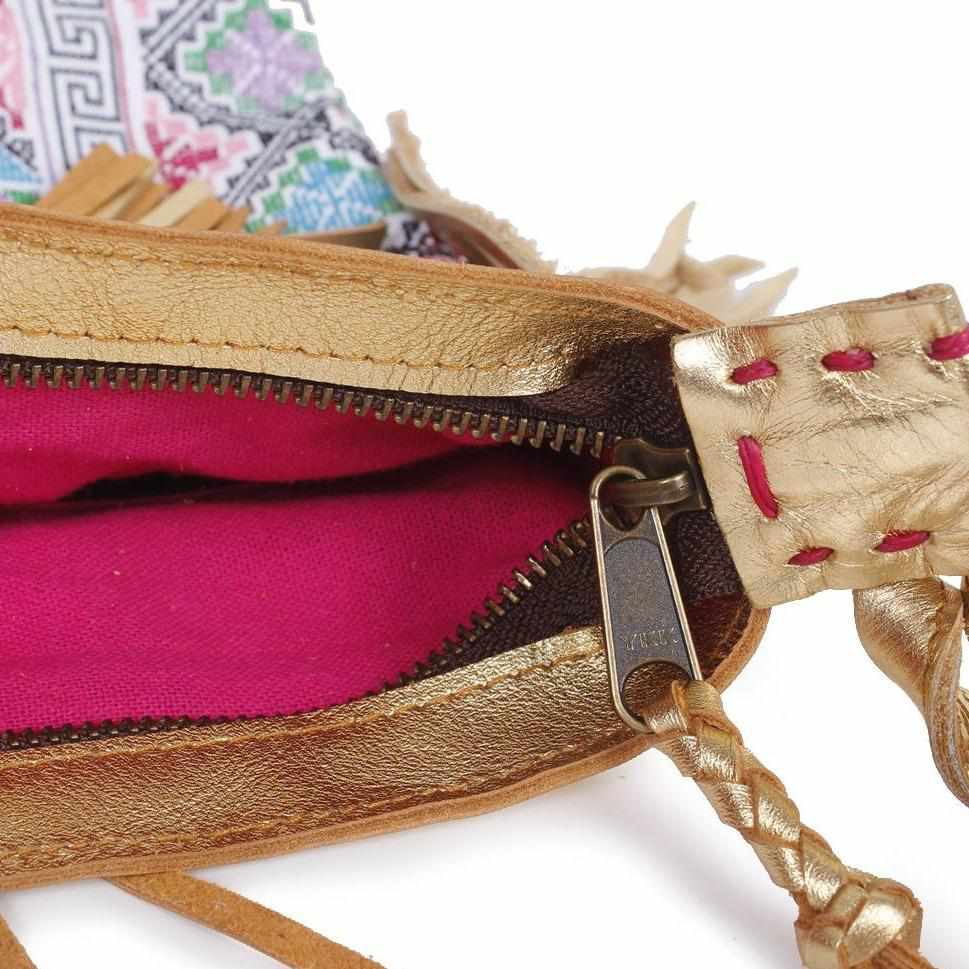 Boho-chic Embroidered Shoulder Bag - Thailand