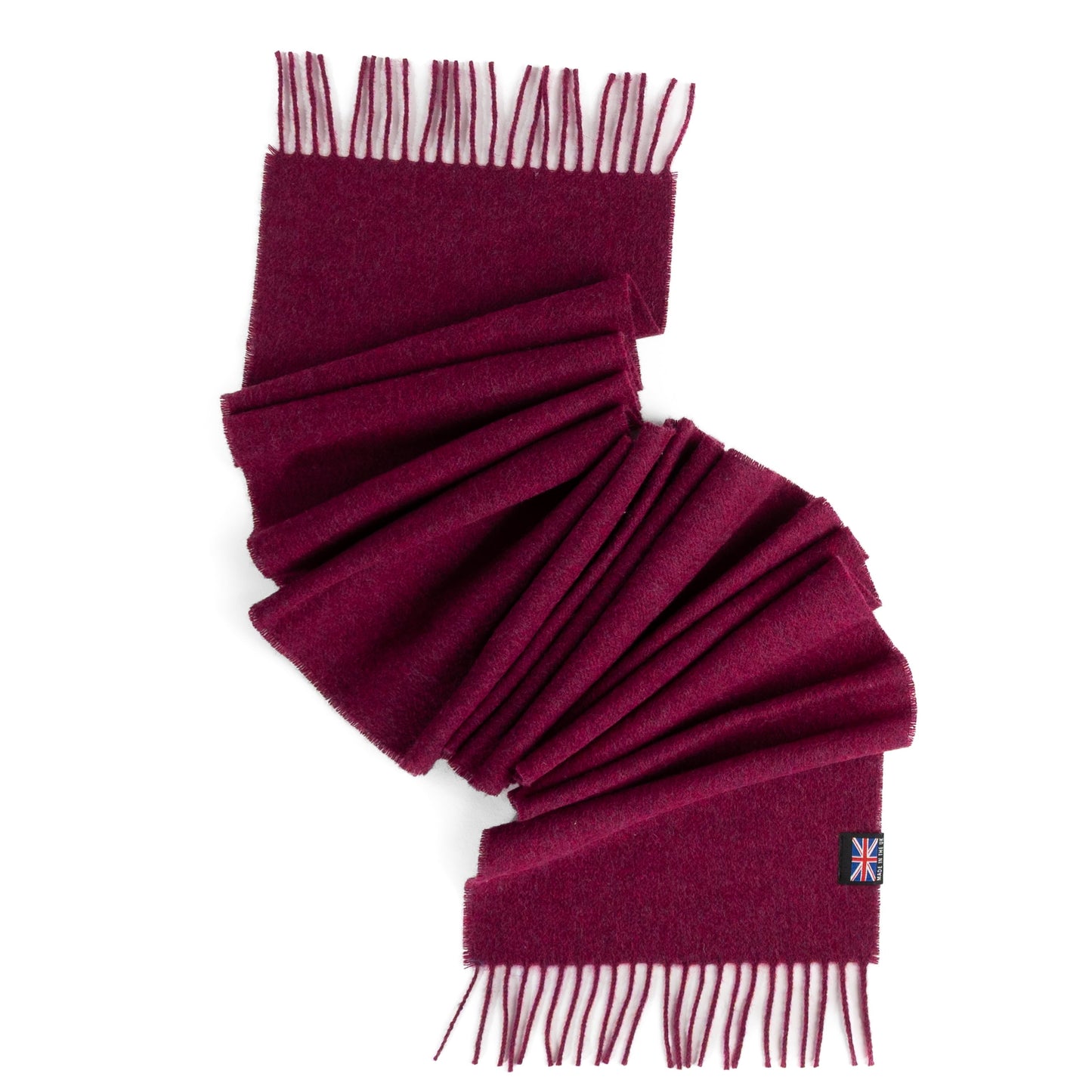 Fringed Merino Wool Scarf (Crimson)