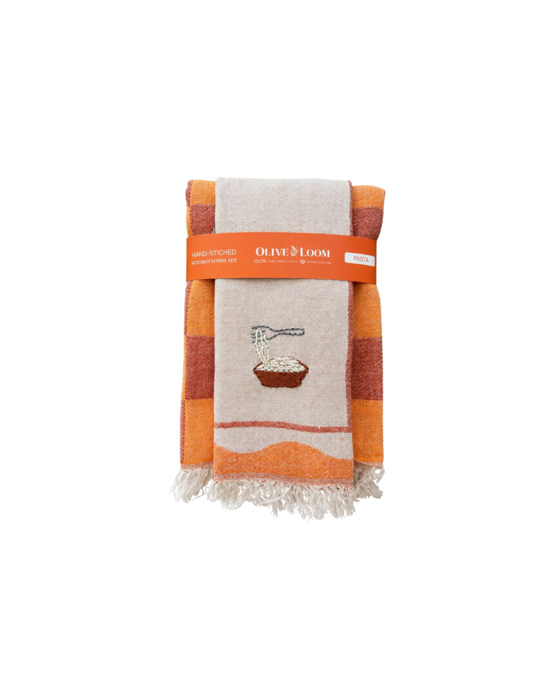 Pasta Hand-Stitched Tea Towel Set