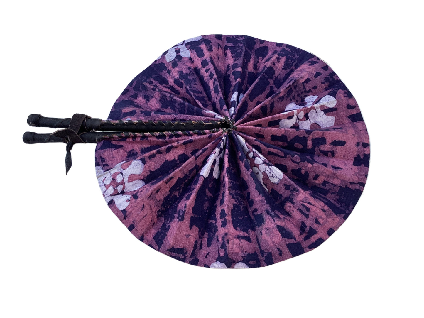 African Wax Print Fan, Handmade in Ghana