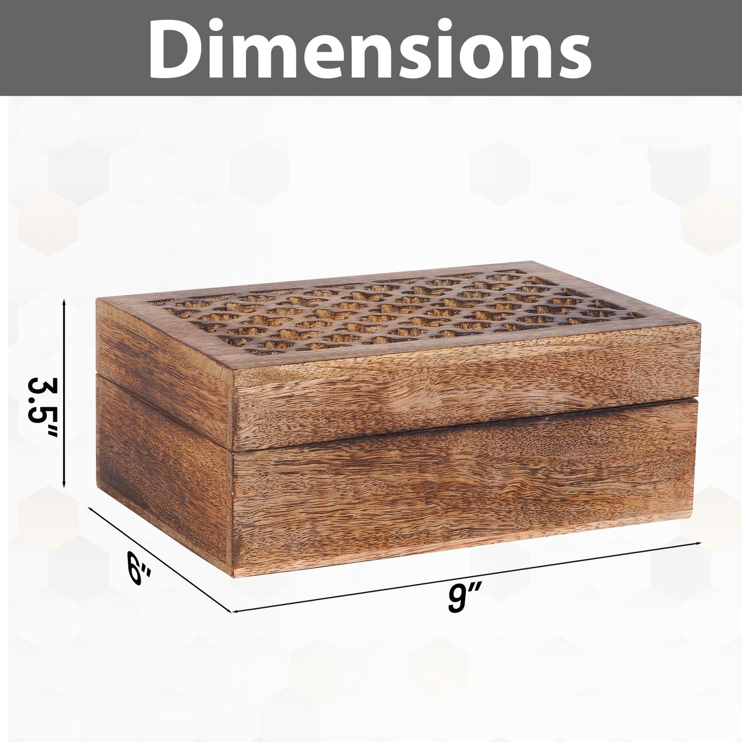 Medium Brown Trellis Decorative Wooden Handmade Boxes