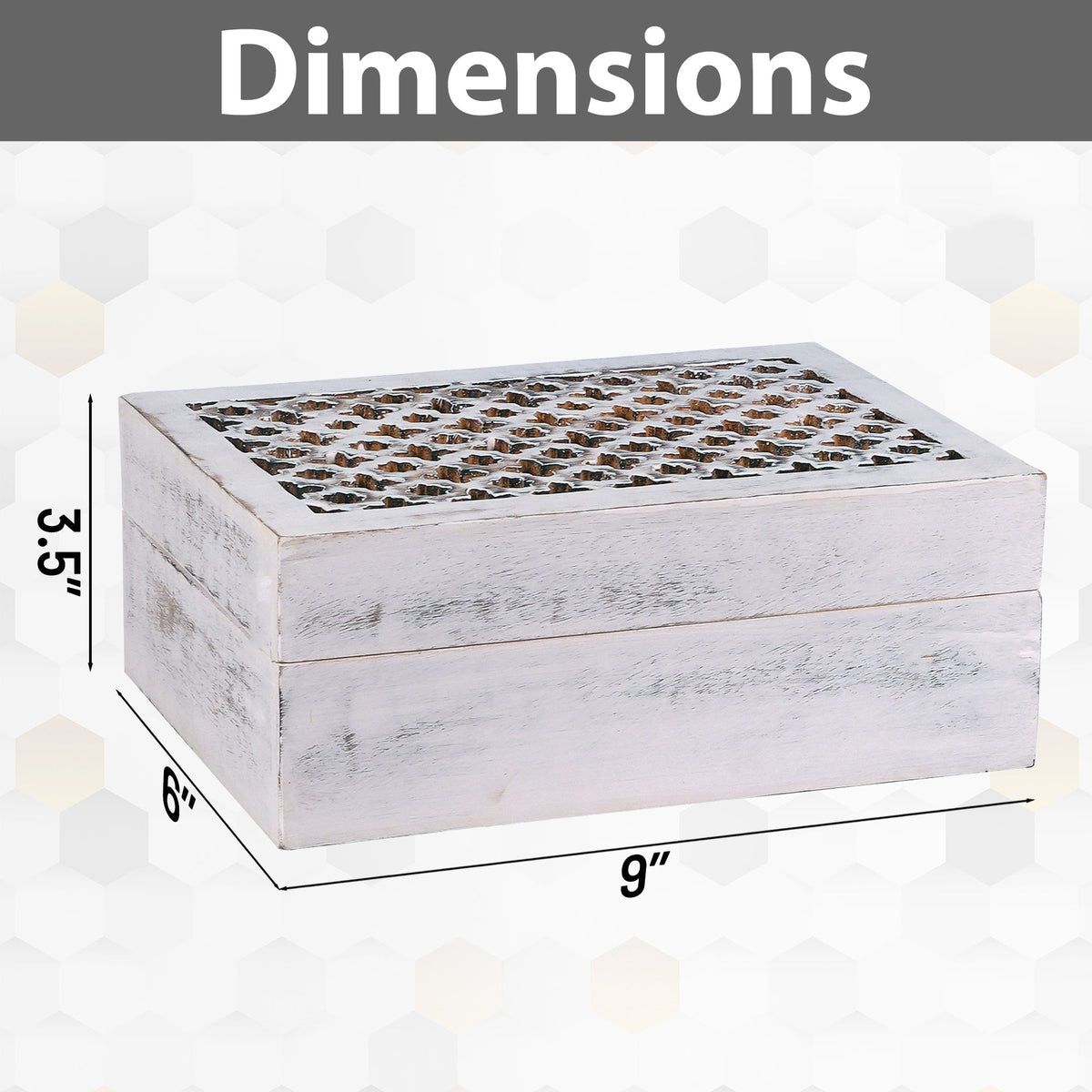 Trellis Wooden Handmade Boxes in Distressed White - Osadia Concept Store