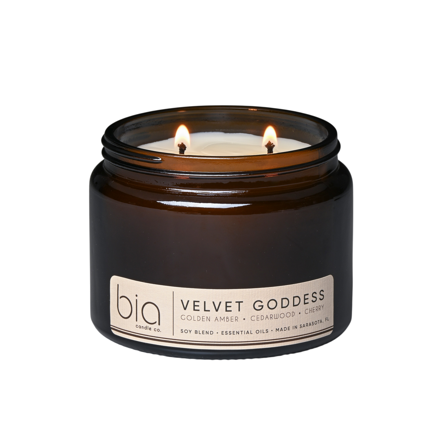 Velvet Goddess Soy Blend Candle — Amber, Vanilla & Cedarwood
