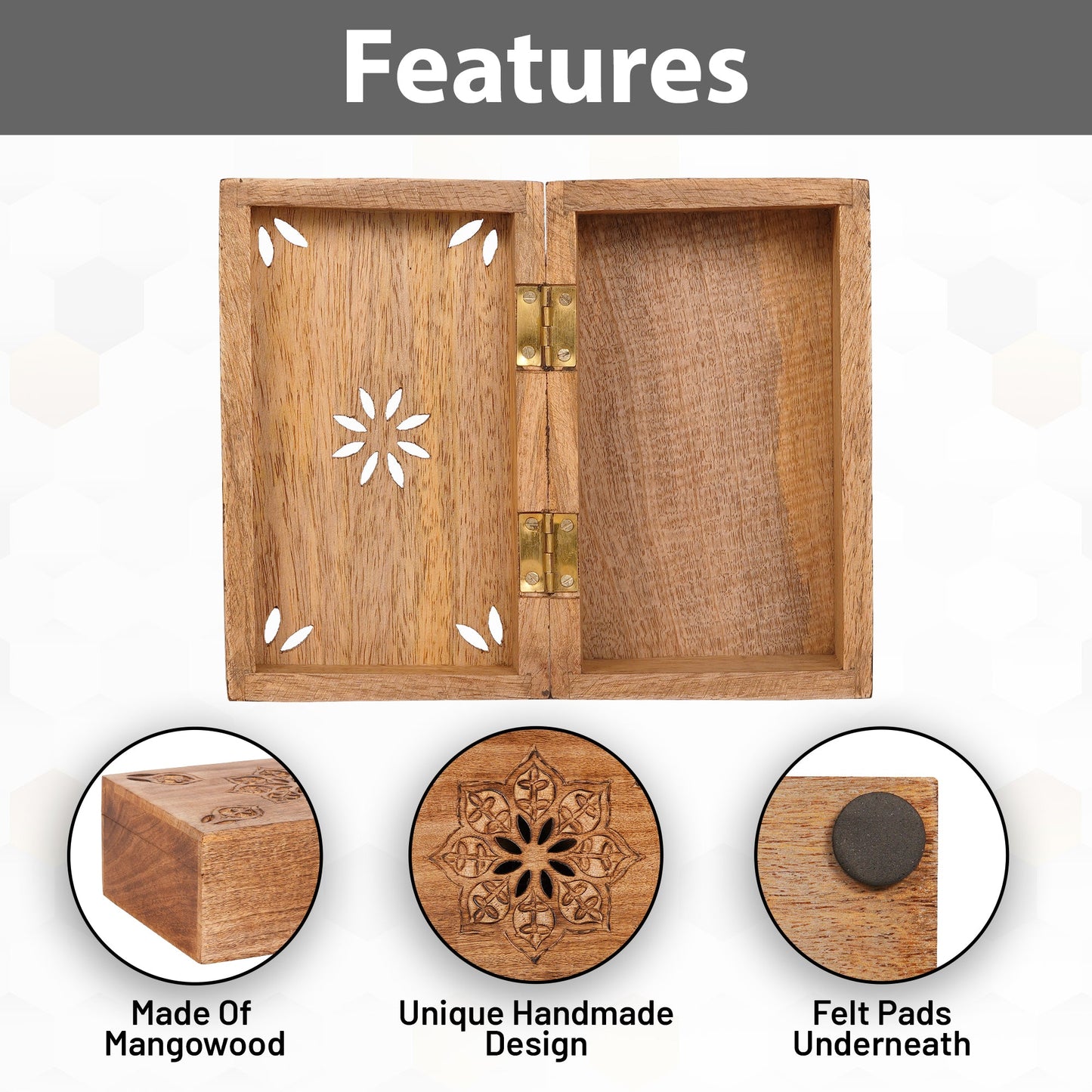 Serena Wooden Handmade Boxes in Medium Burnt