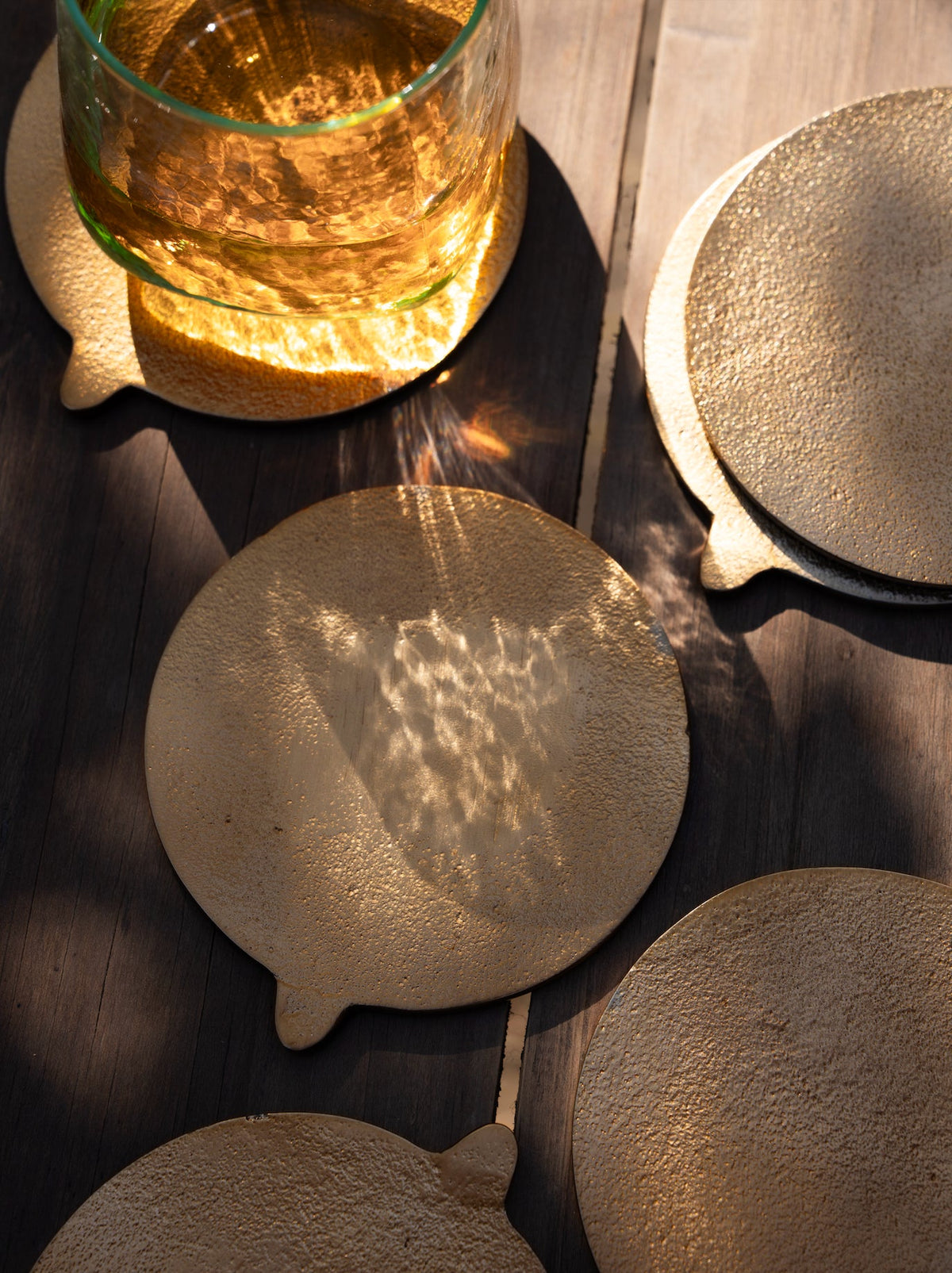 Antique Brass Coasters Set of 6 - Osadia Concept Store