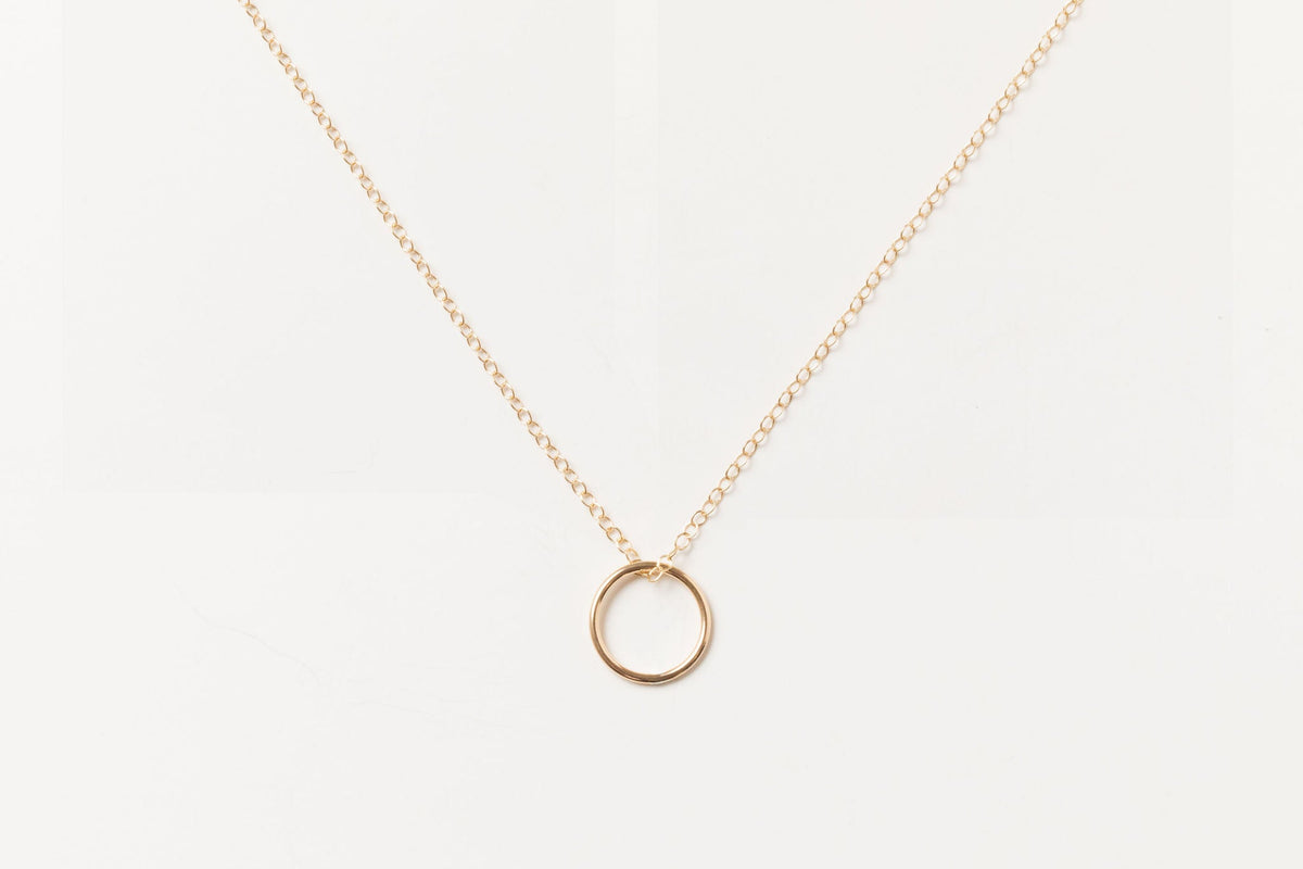 Sol Circle Pendant Necklace | Gold Fill