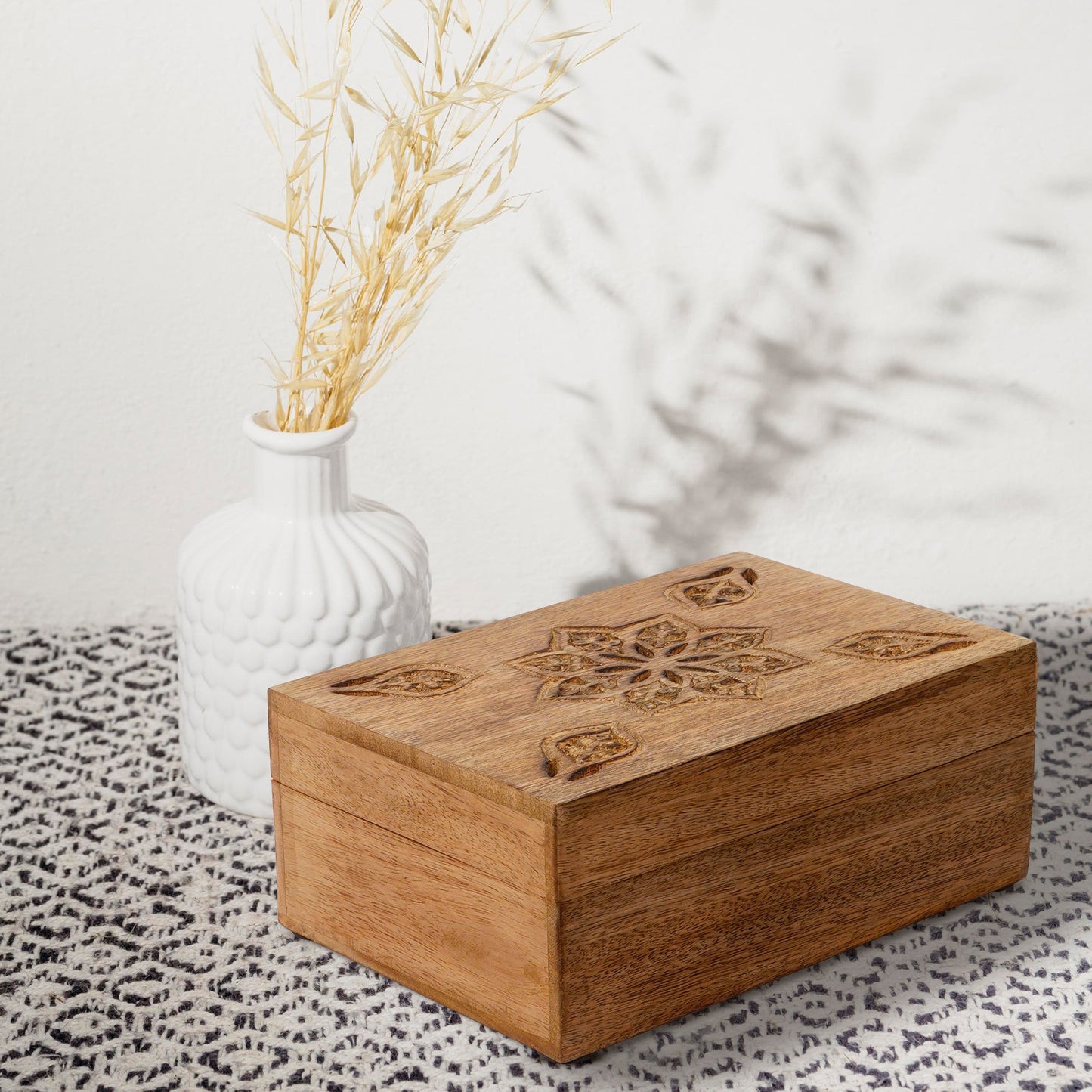 Serena Wooden Handmade Box in Light Burnt (Large)