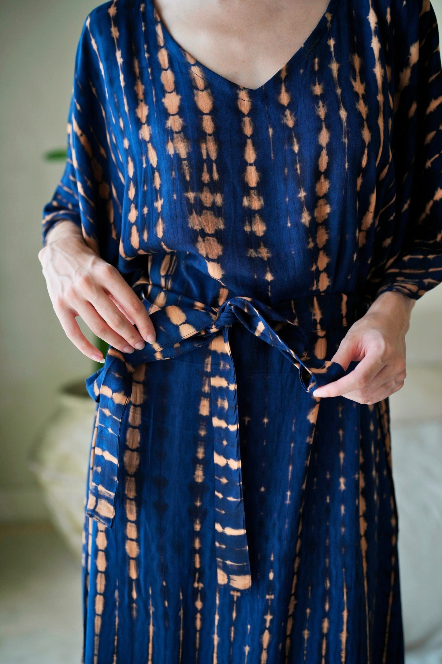 Natalie Kaftan Dress in Ocean Blue