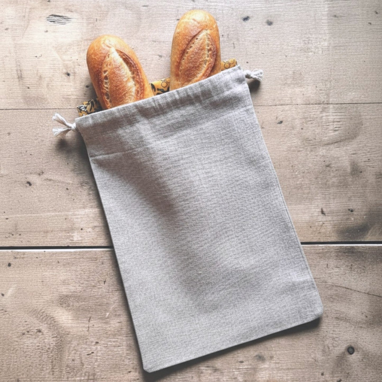 Linen Bread Bag with Beeswax Liner