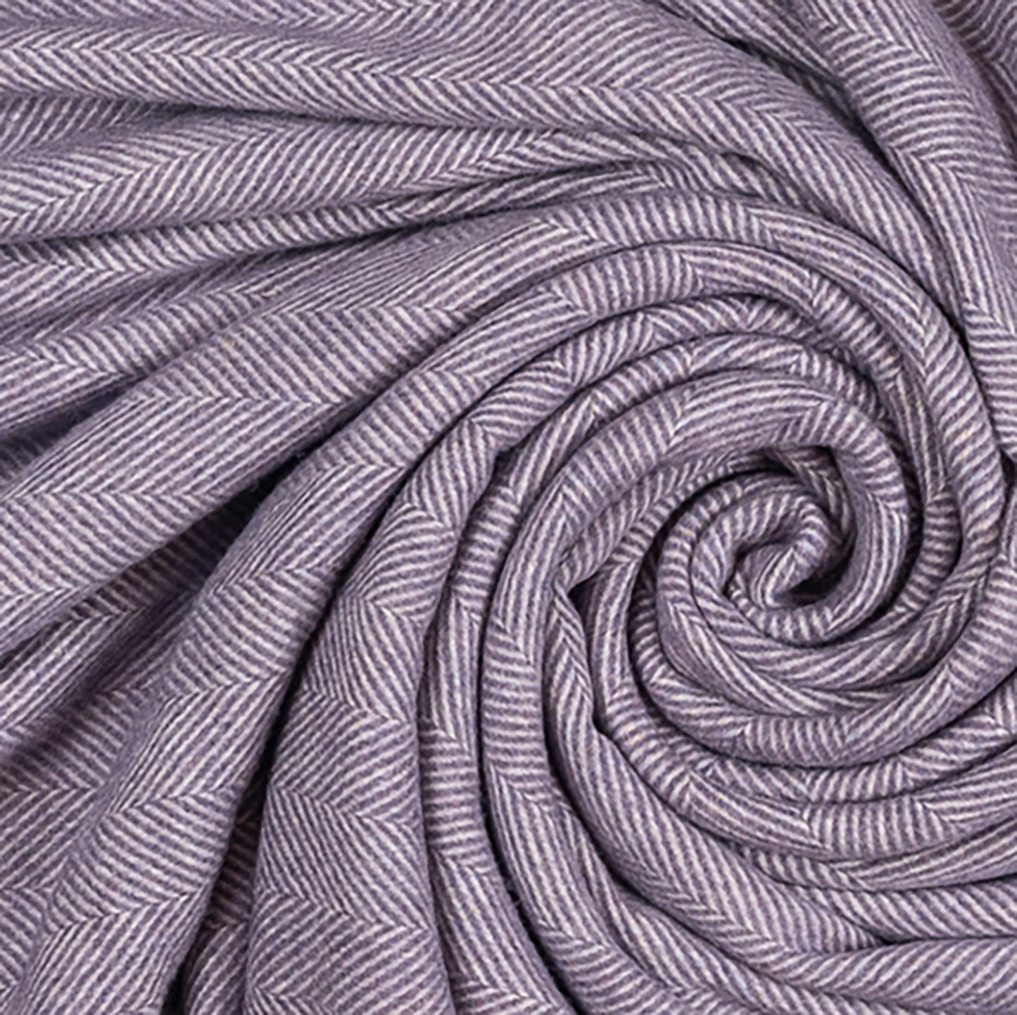 Southampton Home Merino Wool Herringbone Throw (Lavender)