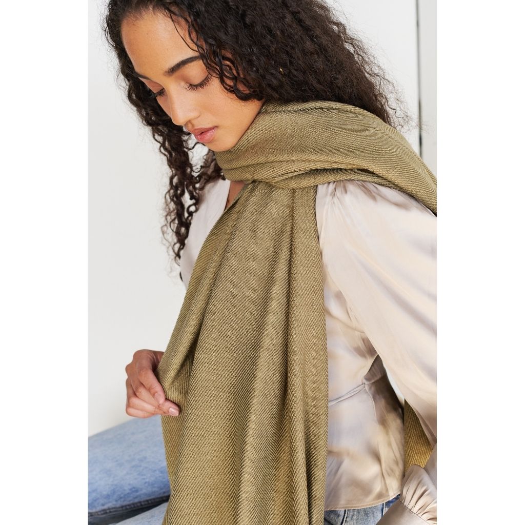Haze Green Merino Handloom Throw
