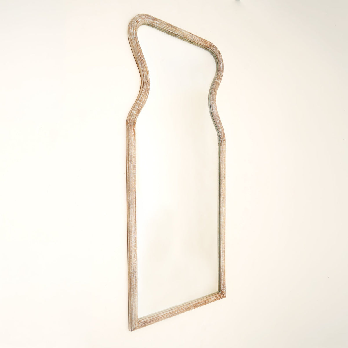 Decorative Full-Length Wall Mirror with Mango Wood Frame, 32X70"