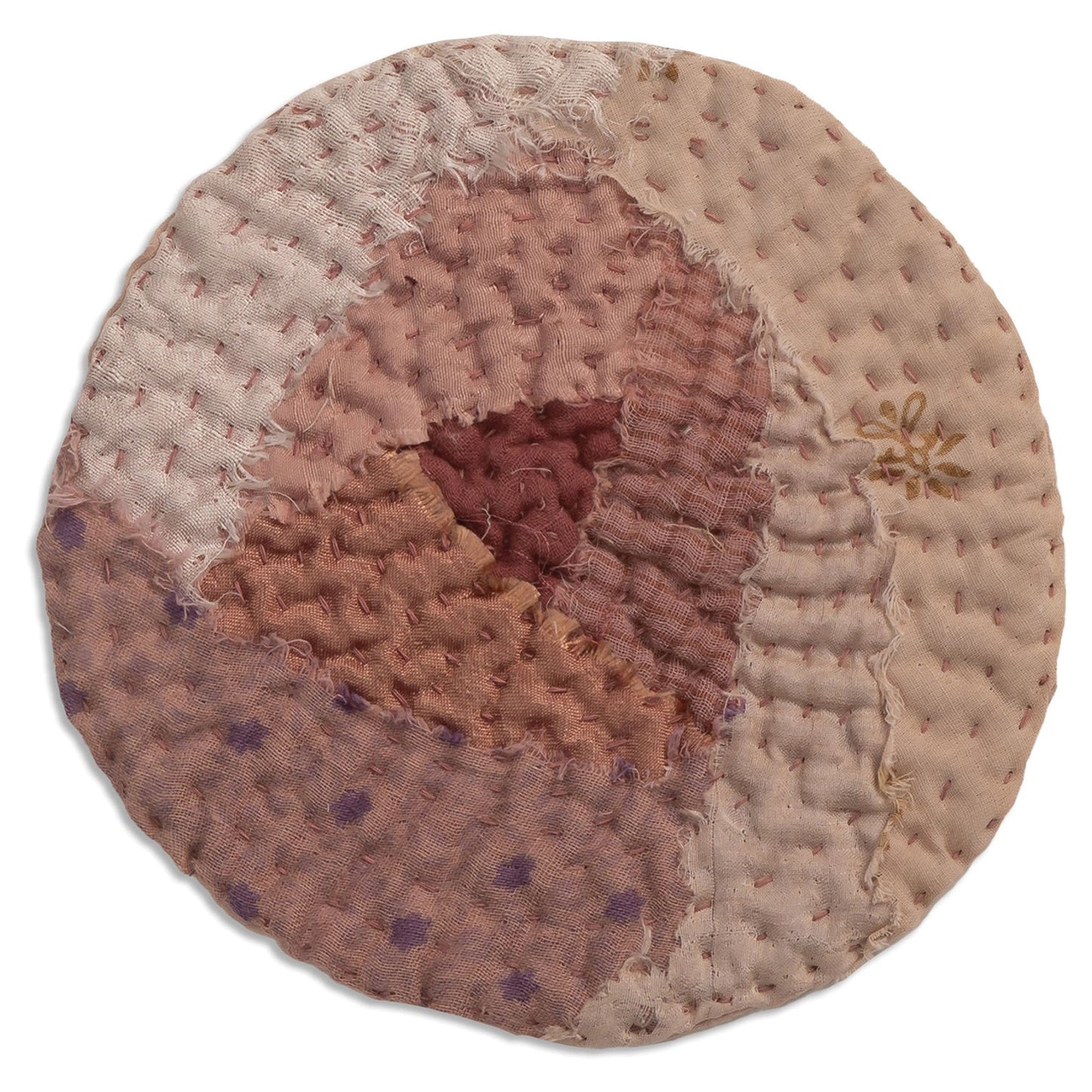 Ash Rose fray patch kantha Coaster (Set of 2)