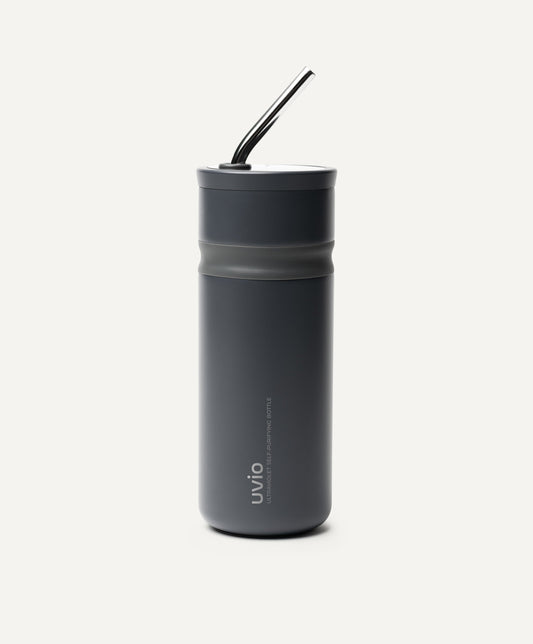 Uvio Self-Purifying Water Bottle - Charcoal Black