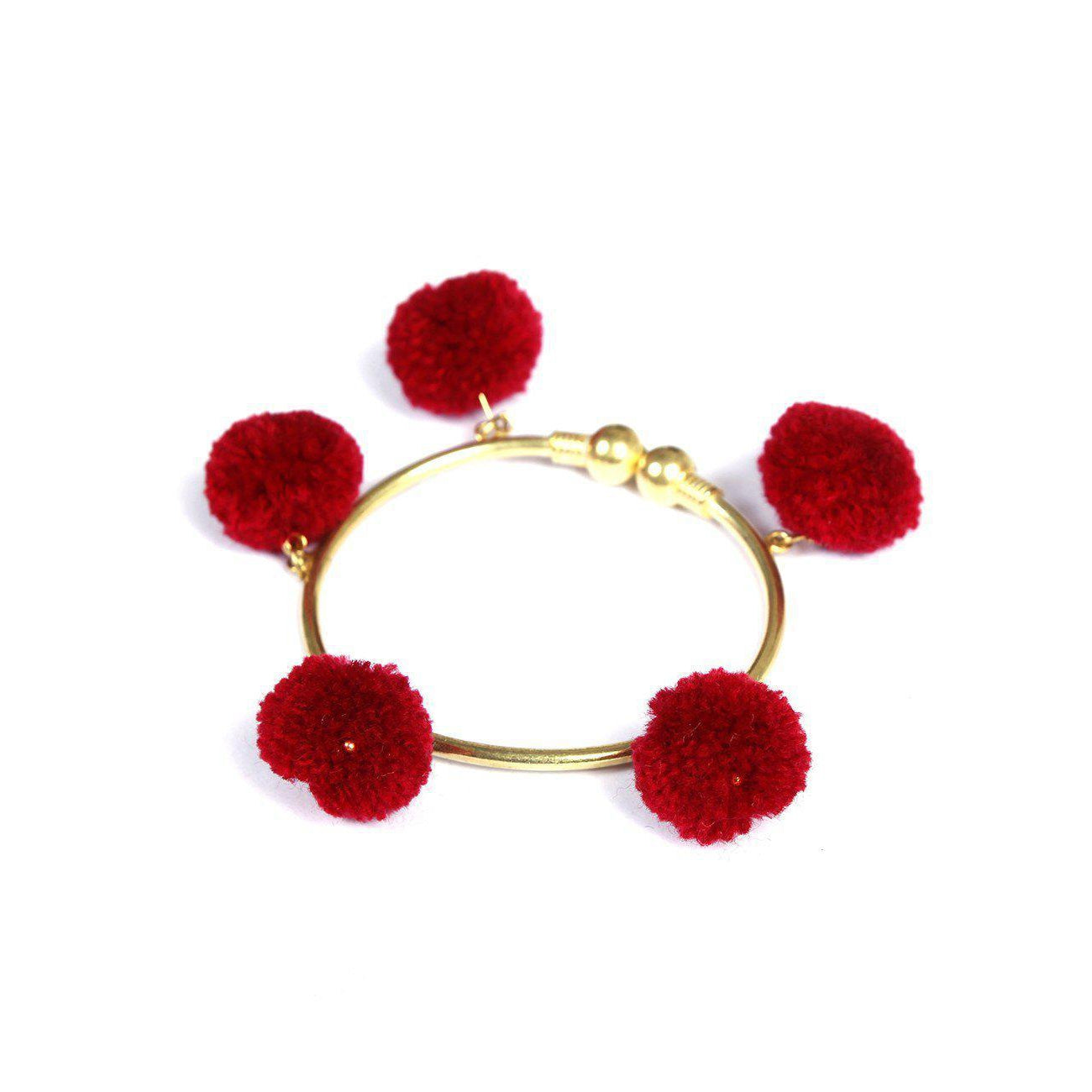 PomPom Brass Cuff Bracelet - Thailand