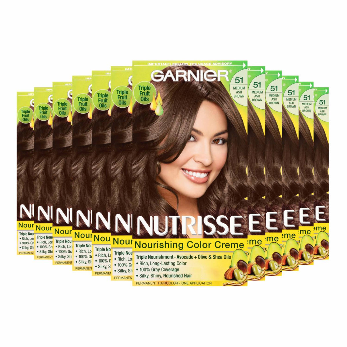 Garnier Nutrisse Nourishing Permanent Hair Color 51 Medium Ash Brown