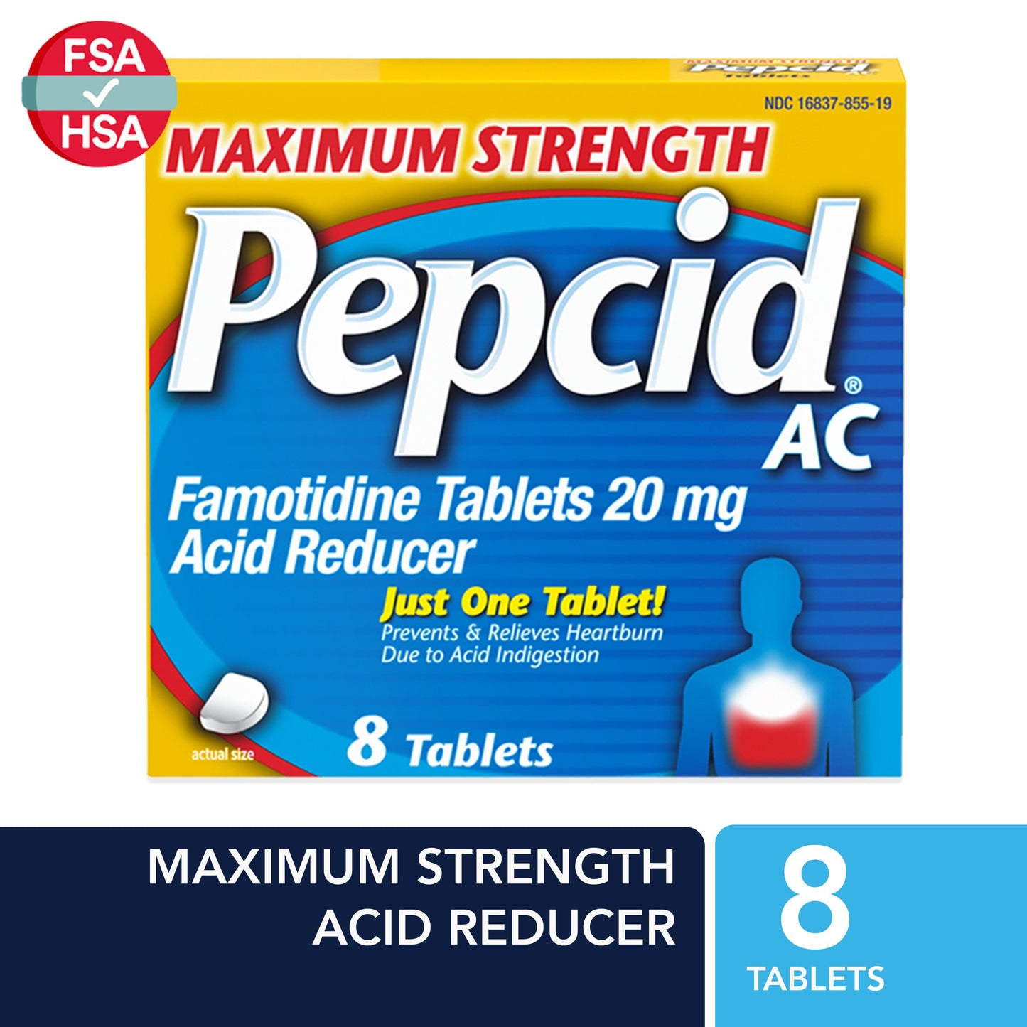 Pepcid AC, Acid Reducer, Maximum Strength, 20 Mg, Tablets