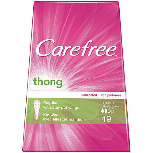 Carefree Pantiliners, Thong, Regular, Unscented