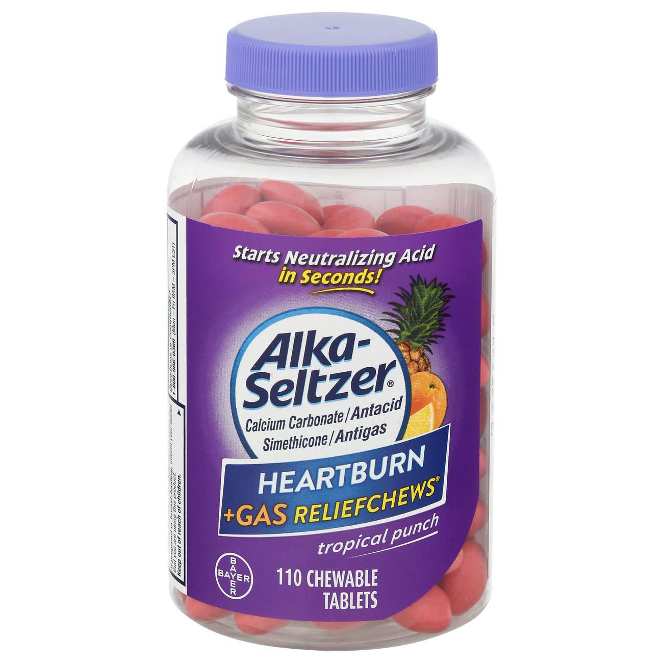Alka-Seltzer Heartburn + Gas, Tropical Punch, Chewable Tablets