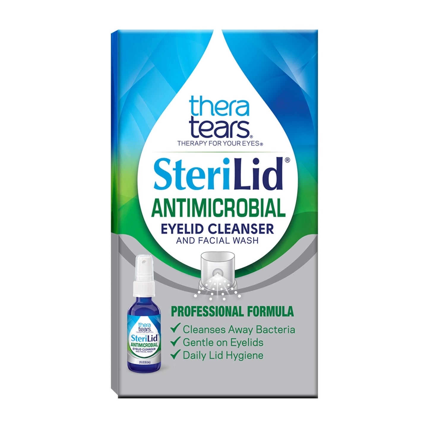 Thera Tears SteriLid Antimicrobial Eyelid Cleanser And Facial Wash Spray - 2 Fl Oz