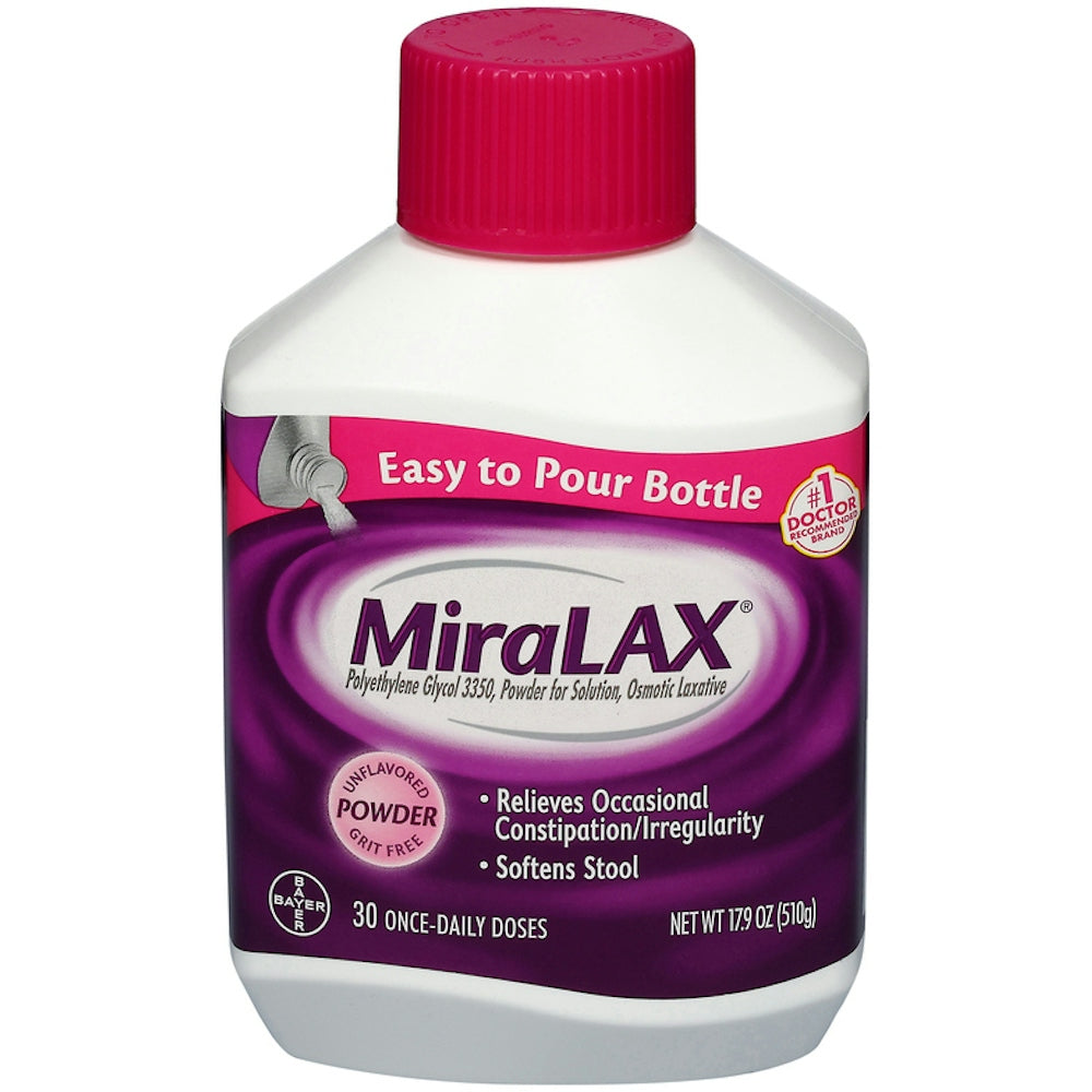 MiraLAX Laxative, Osmotic, Powder For Solution, Polyethylene Glycol 3350, Unflavored