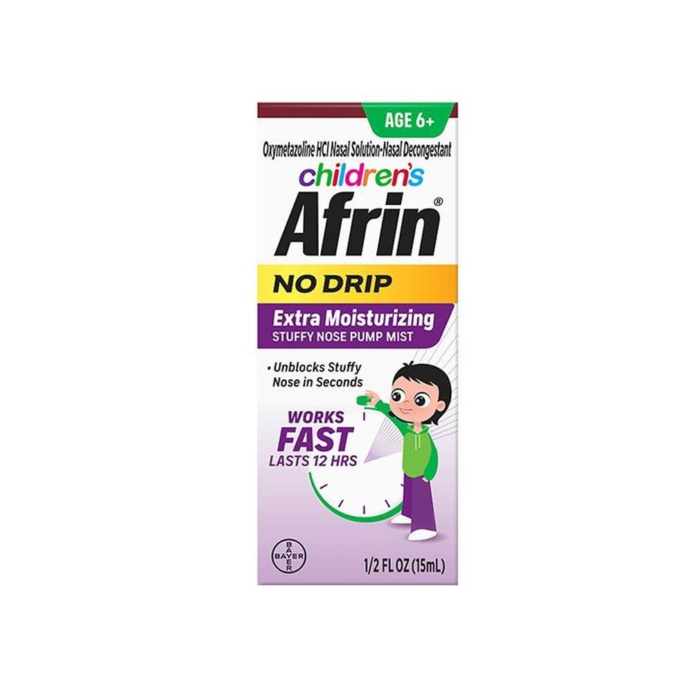 Afrin Stuffy Nose Pump Mist, Extra Moisturizing, No Drip 0.5 Fl Oz