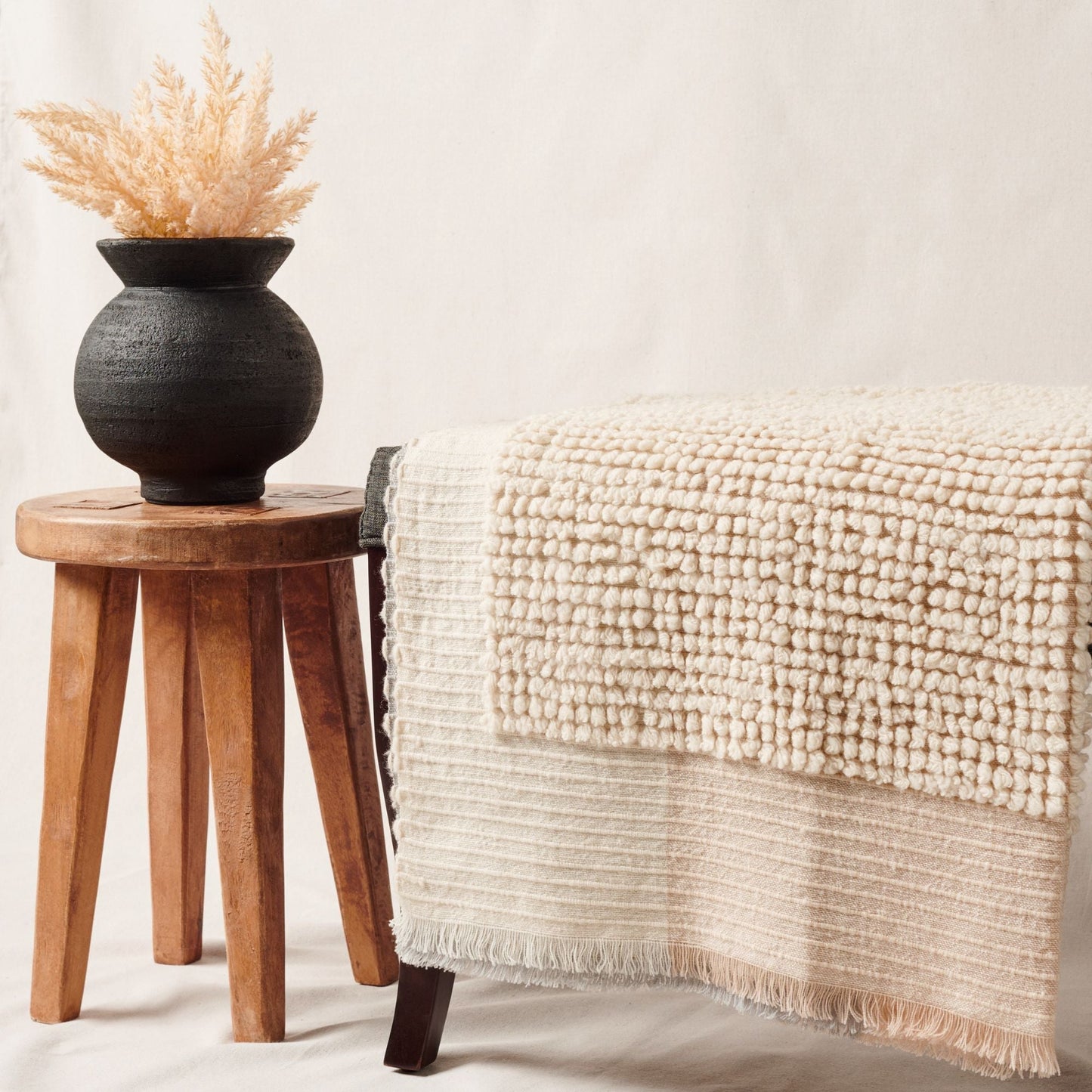 Butterscotch Handloom Hand Knotted Textured Plush Merino Throw