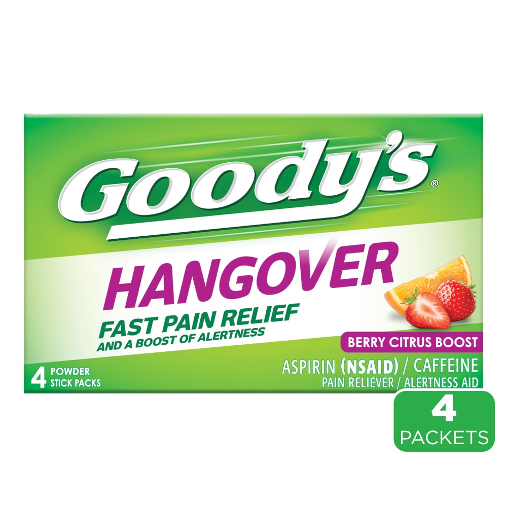 Goody's Hangover Aspirin Fast Pain Relief Powder Stick Packs, Berry Citrus Boost