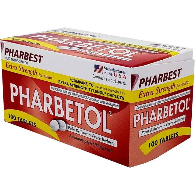 Acetamin Pharbetol 500mg Extra Strength Tablets Compare To ES Tylenol