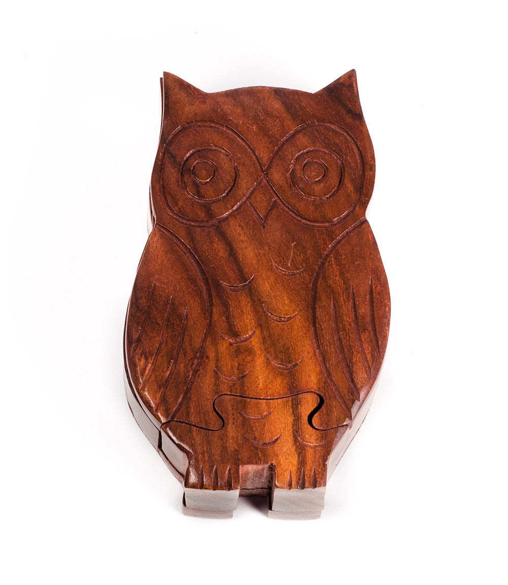 Owl Puzzle Box - Ethically Hand Carved Sheesham Wood - Osadia Concept Store