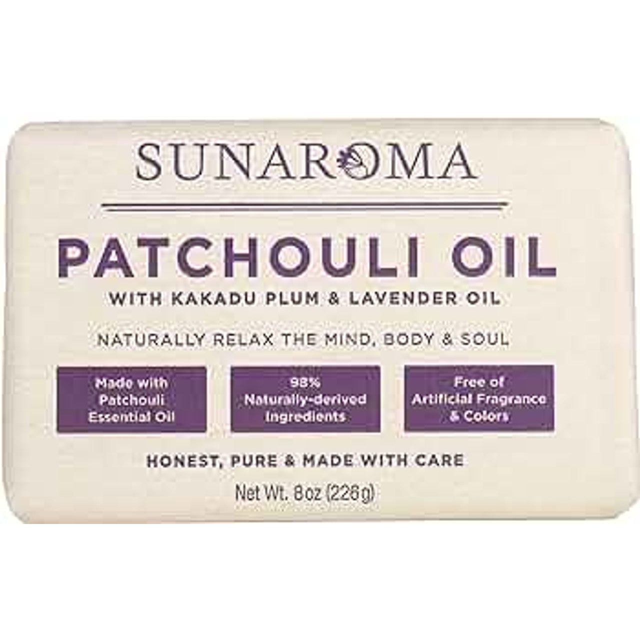 Sunaroma Patchouli Oil Relaxing Body Bar Soap - 8 Oz