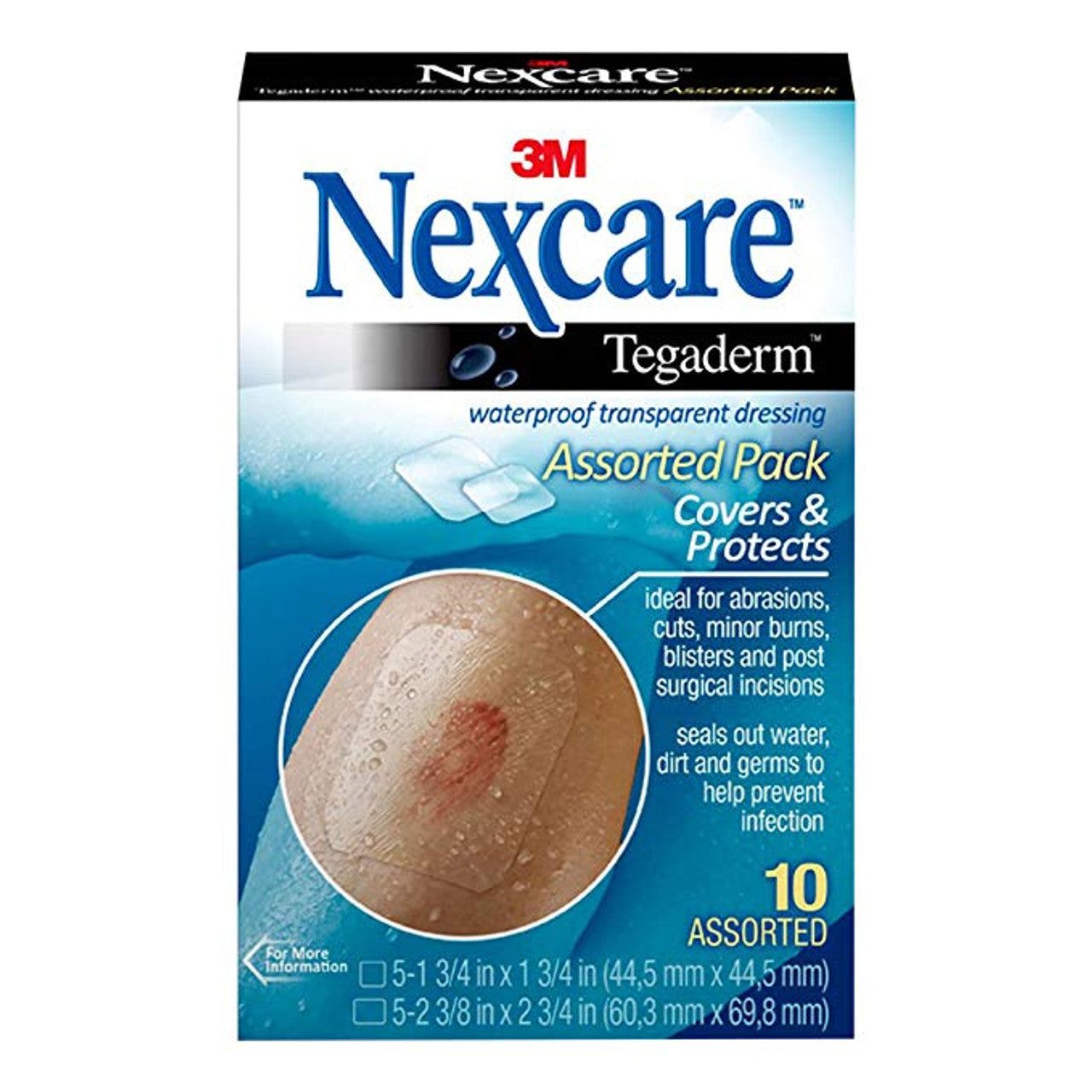 Nexcare Tegaderm Waterproof Transparent Dressing - 10 Assorted