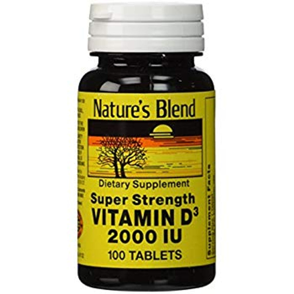 Nature's Blend Super Strength Vitamin D3, 2000 IU, 100 Tablets