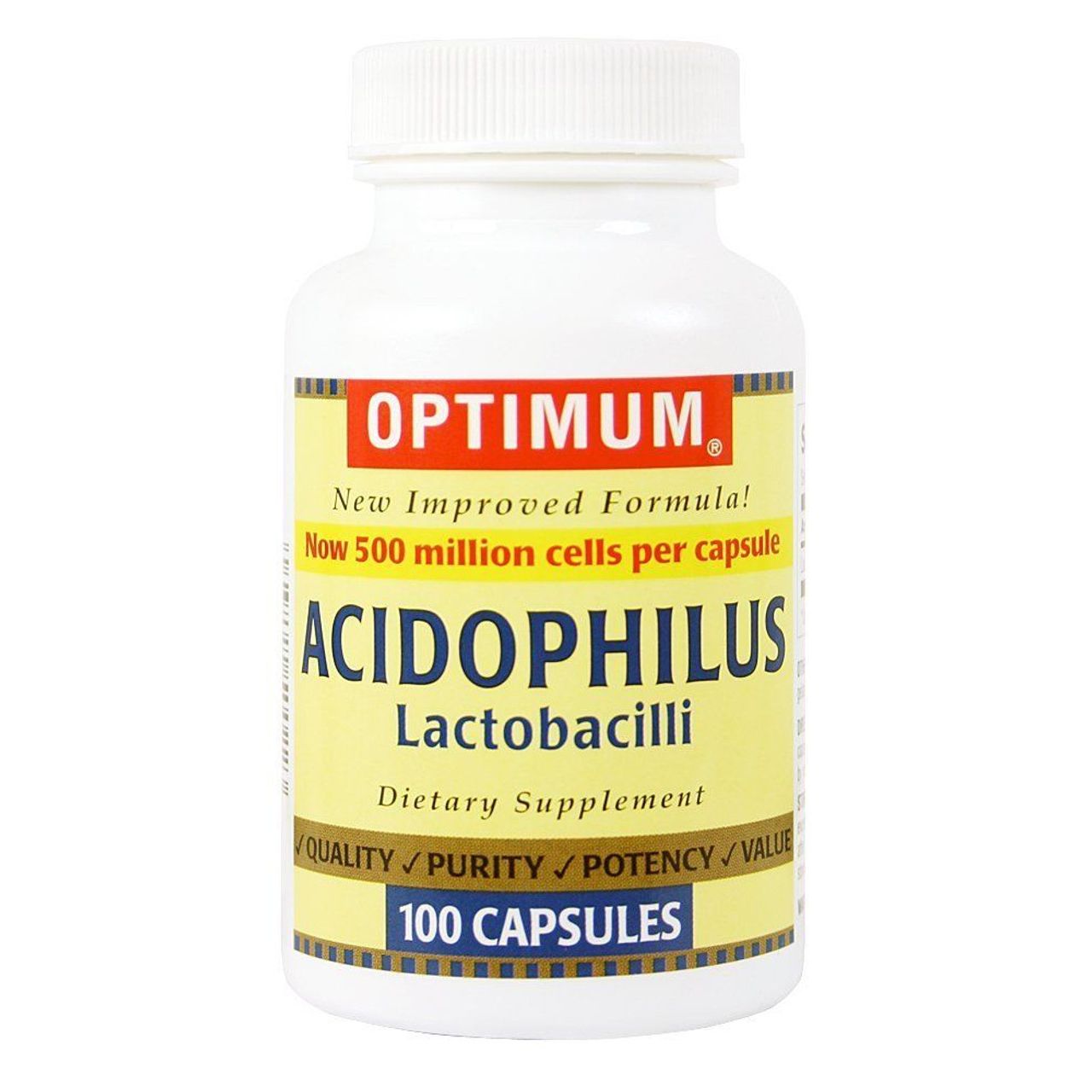 Optimum Acidophilus Lactobacilli Capsules