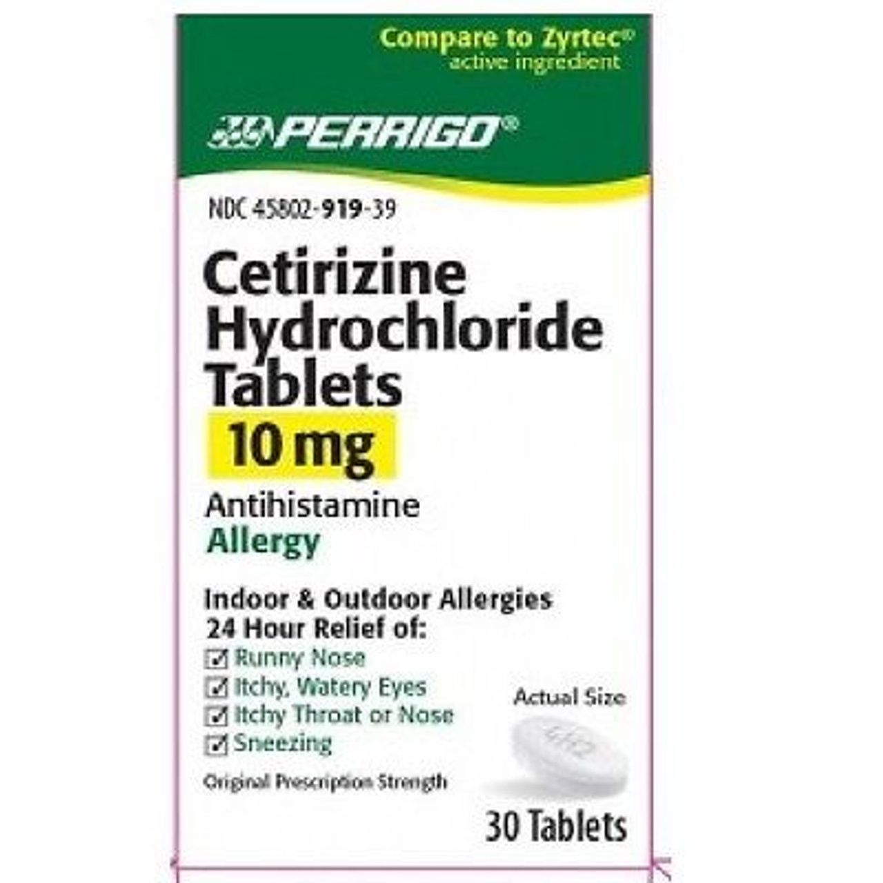Perrigo Cetirizine 10 Mg 30 Tablets
