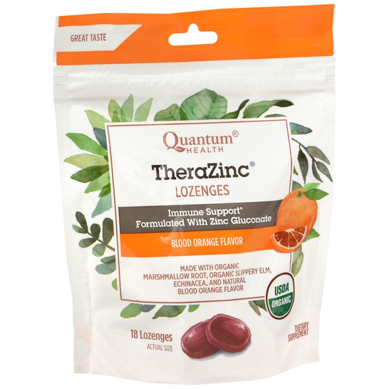 Quantum Health Research Thera Zinc Lozenges - Blood Orange