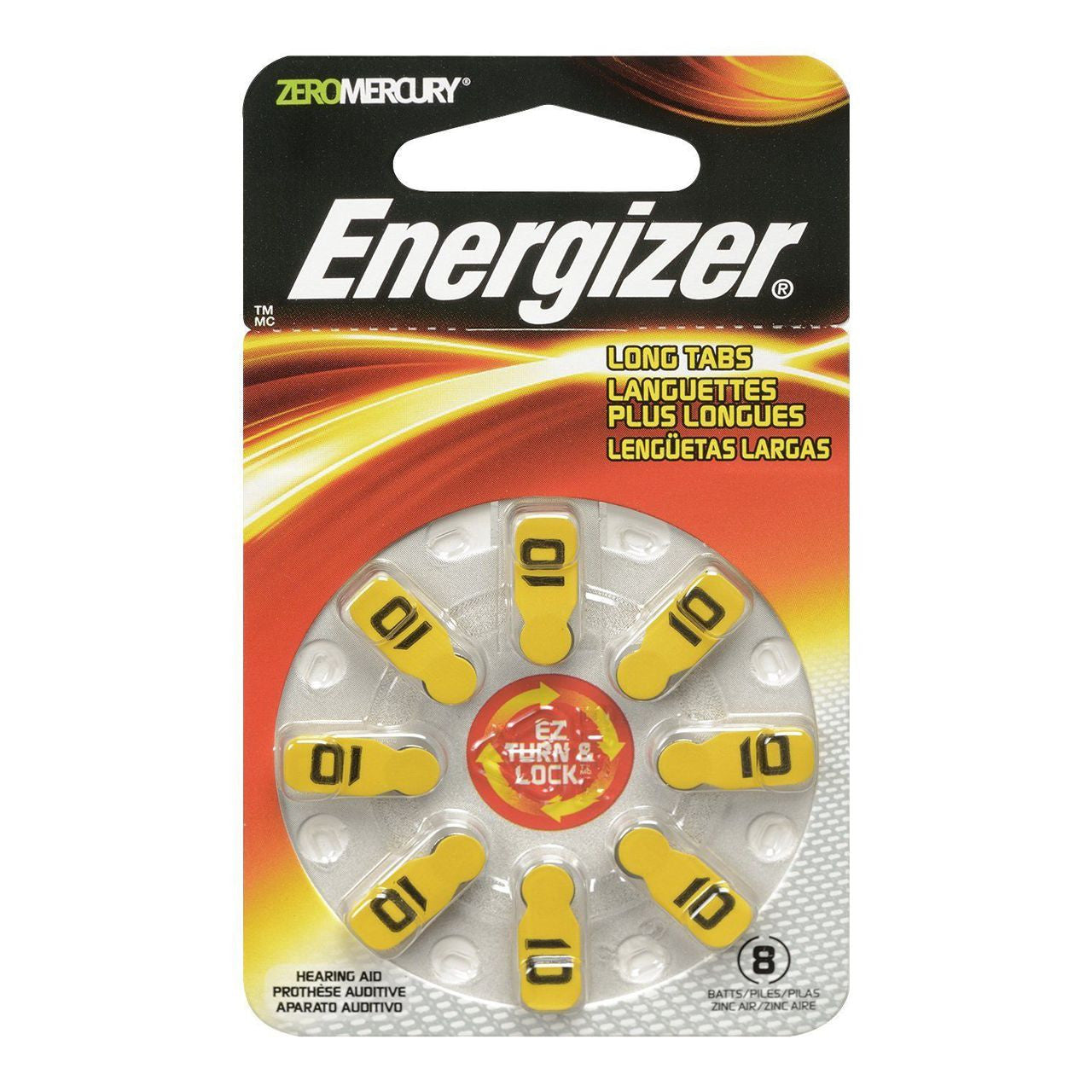 Energizer Batteries, Hearing Aid, Zinc Air, Size 10