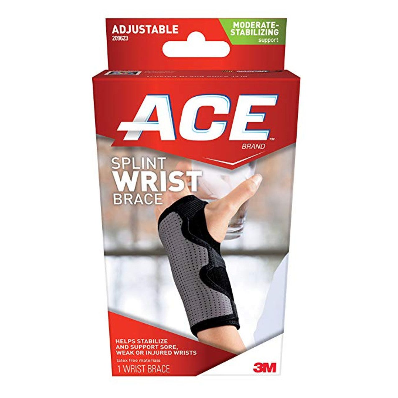 Ace Splint Wrist Brace Reversible 209623, One Size Adjustable