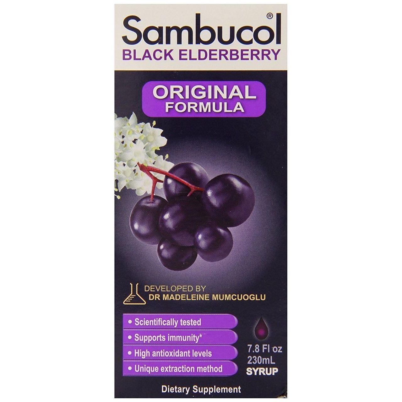 Sambucol Black Elderberry Syrup To Support Immune System, Original Formula - 7.8 Oz