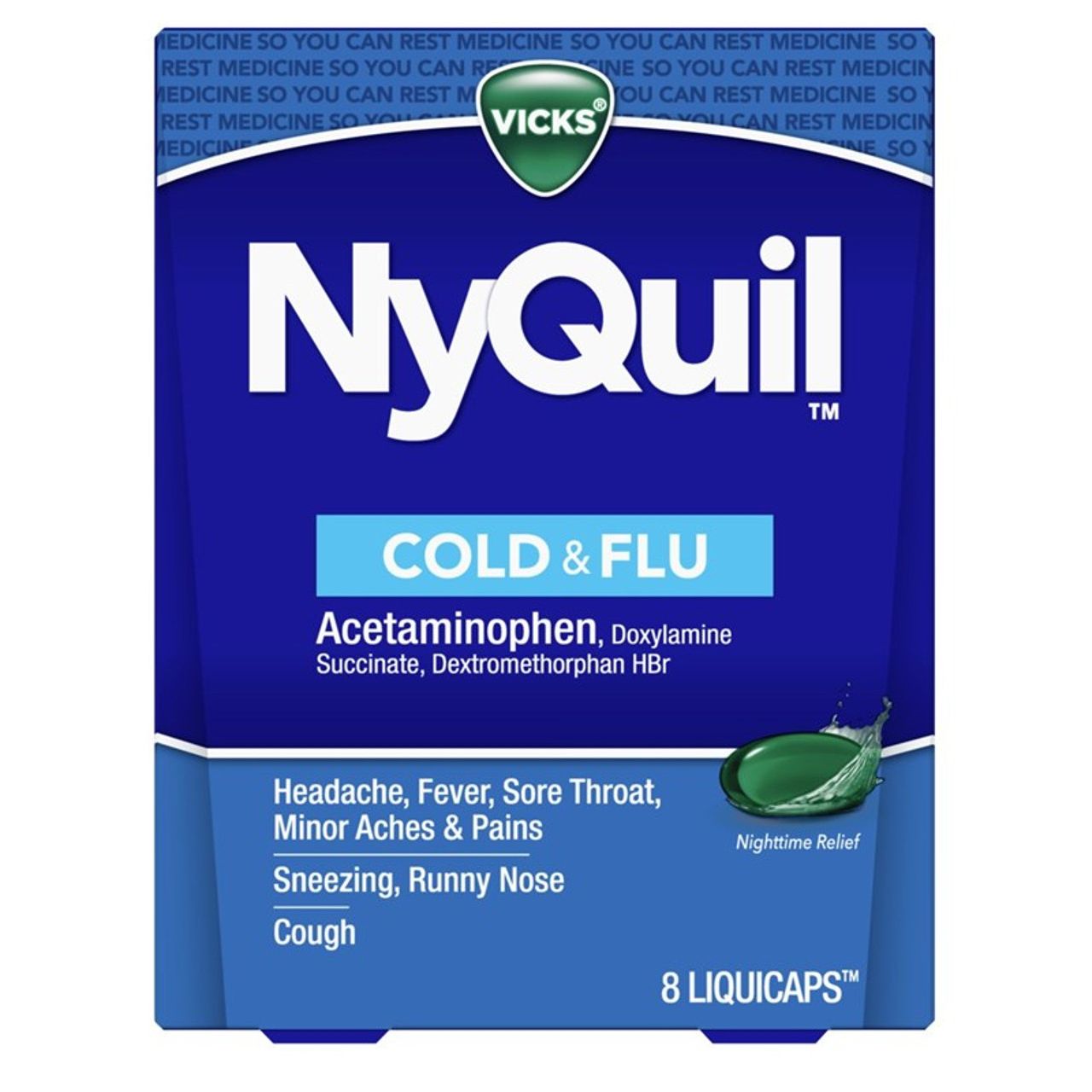 Vicks Nyquil Cold And Flu Nighttime Relief Liquicaps