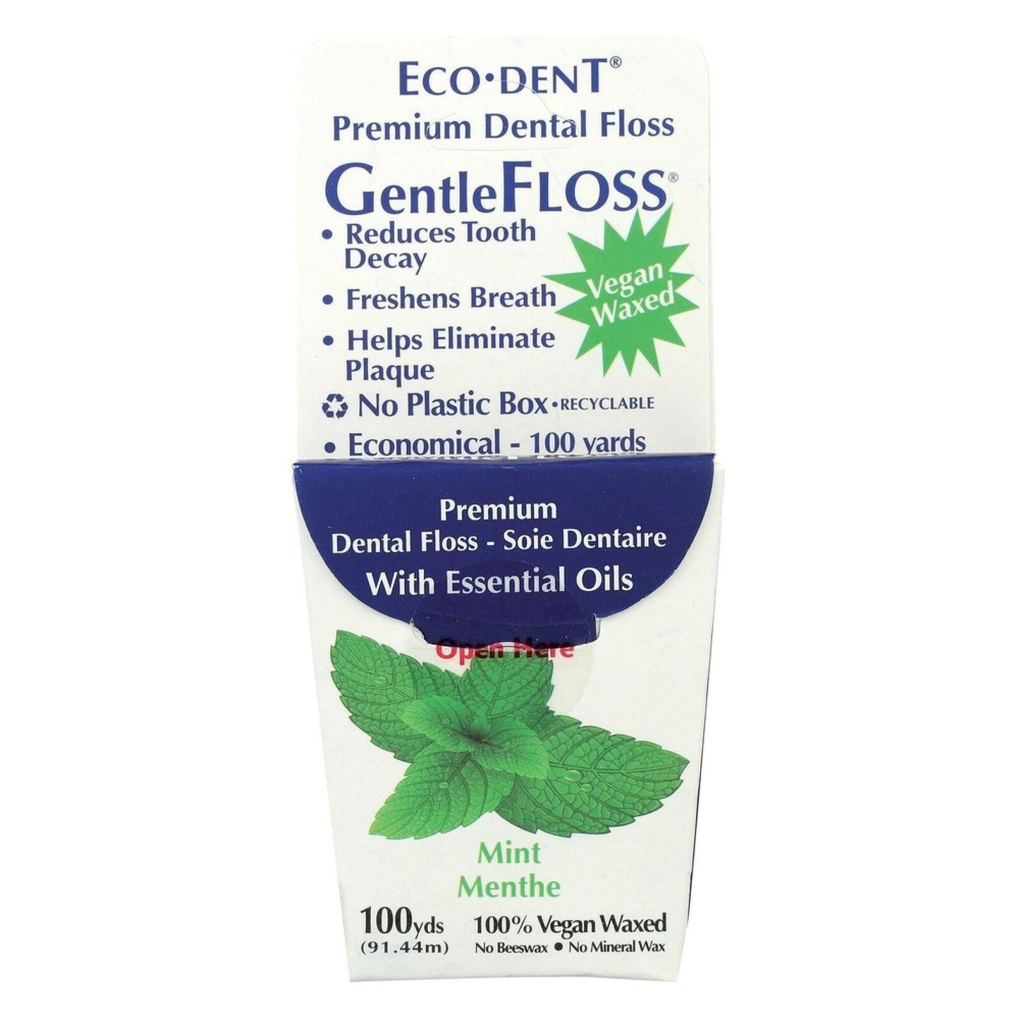 Eco-Dent GentleFloss Premium Dental Floss Mint 100 Yards