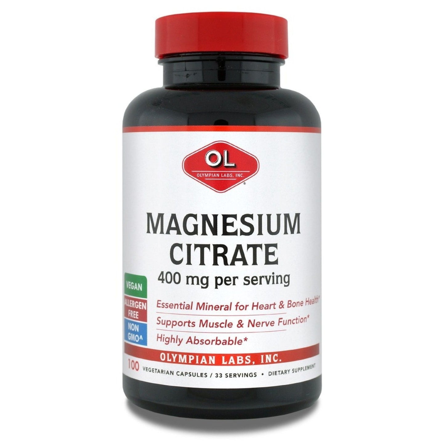 Olympian Labs Magnesium Citrate -- 400 Mg - 300 Capsules