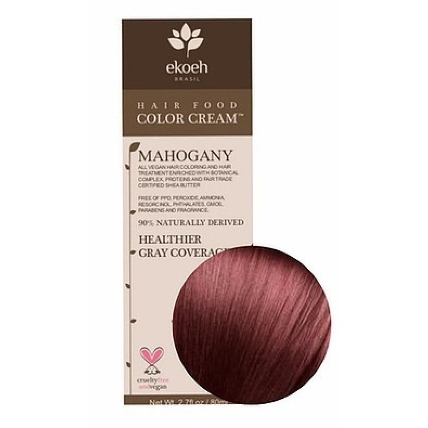 Ekoeh Brasil Hair Color Cream Mahogany 2.7 Fl Oz (80ml) Liquid