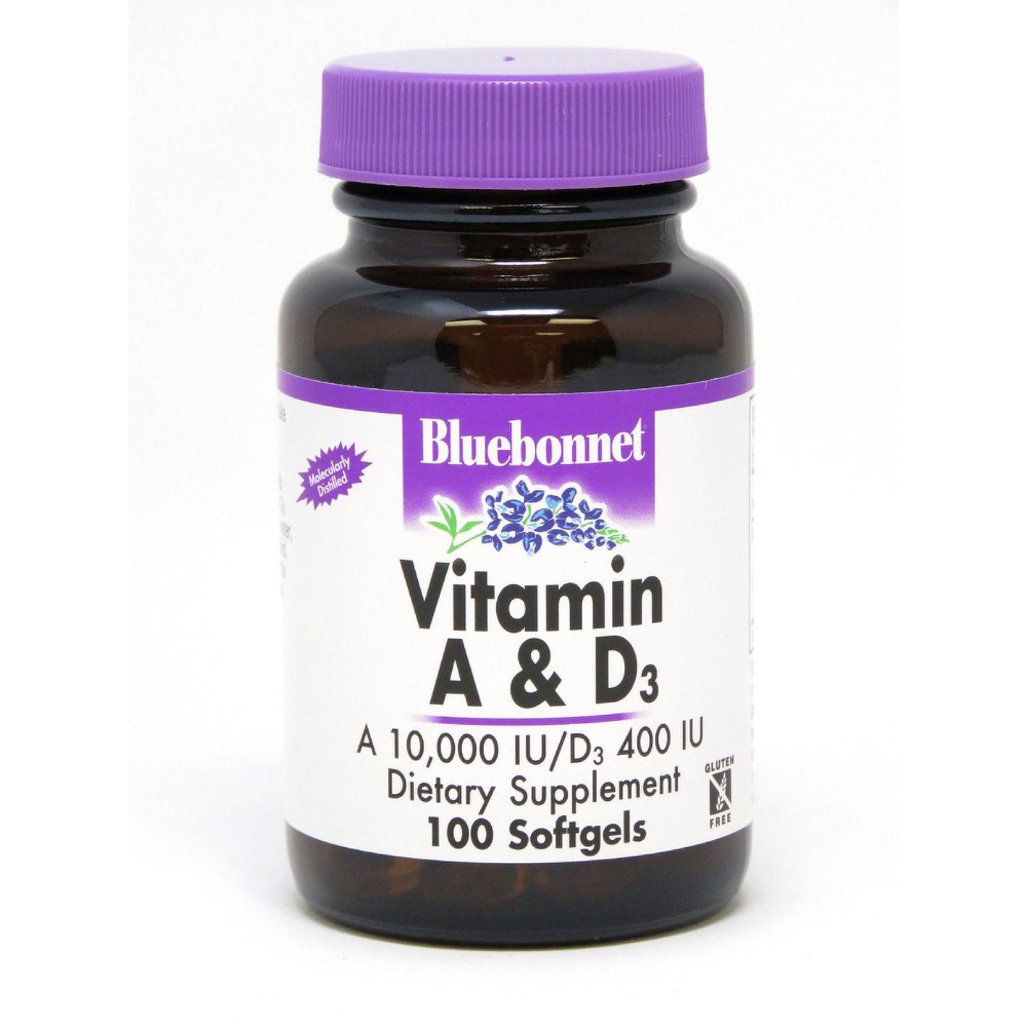 Bluebonnet Vitamin A&D 3000 Mcg/10 Mcg 100 Softgel