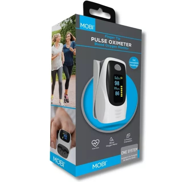 Mobi Fingertip Pulse Oximeter - Heart Rate & Oxygen Level Monitor For Sports And