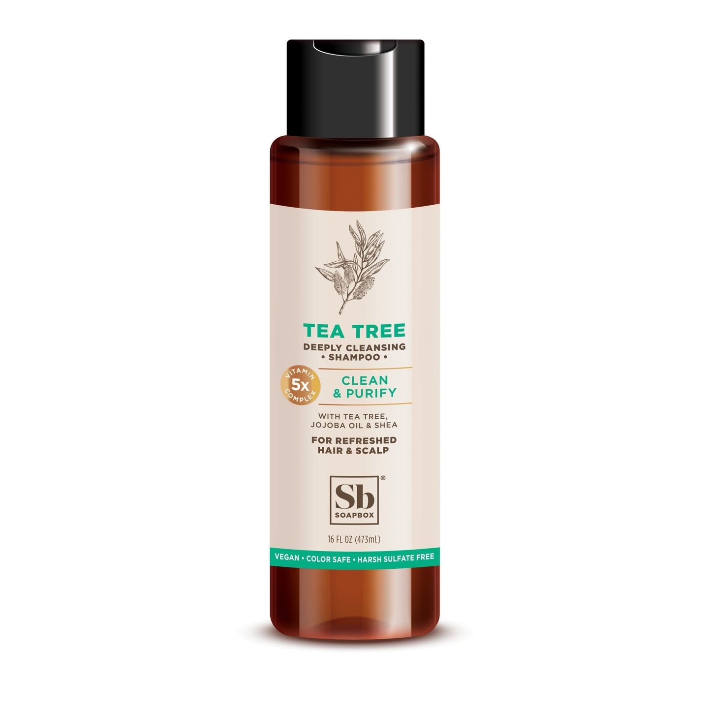 Soapbox Shampoo, Tea Tree, Clean & Purify 16 Fl Oz