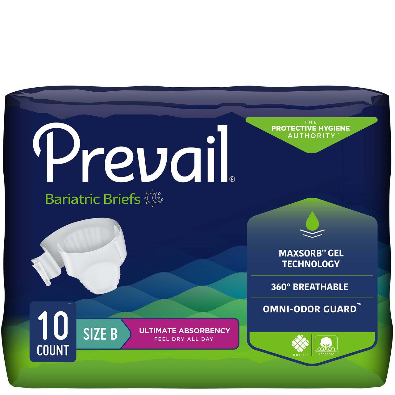 First Quality Unisex Adult Incontinence Brief Prevail Bariatric Tab Closure Size B Disposable Heavy Absorbency, Count Of 4